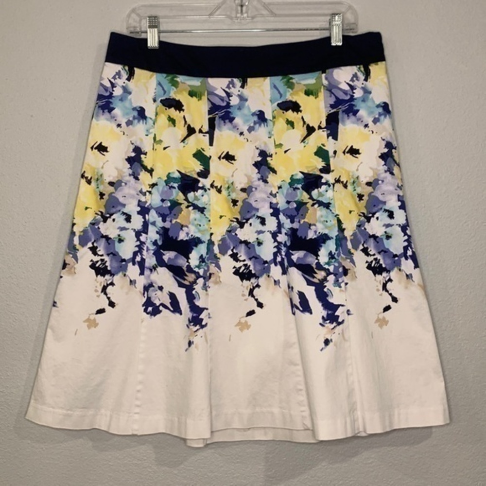 Lane Bryant floral stretch cotton side zip skirt 14